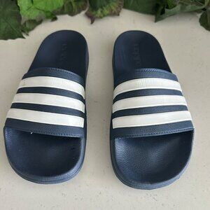 Adidas Mens Adilette Slide Sandals Navy & White Stripes Size 7